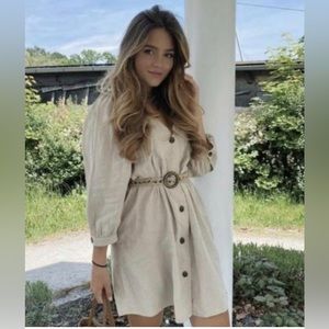 Zara rustic linen mini dress